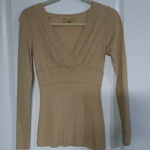 Nwot Inc beige metallic top